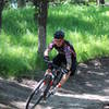 A rider finds air on the Long Creek Trail (taken shortly after construction).