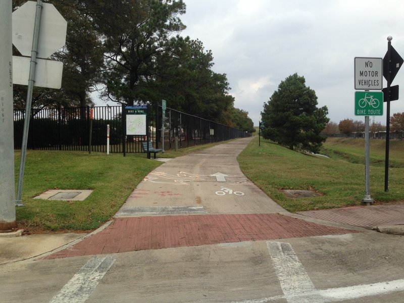 Look for this entrance to Chatterton Dairy Ashford Bike and Hike Trail from North Dairy Ashford, just east of the Spirit Way traffic light.