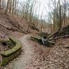 Beautiful stone bridges aid your passage on the easier, bottom part of the trail.