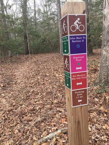 The beginning of Section G is just off the first crossing of the Dogwood Trail.