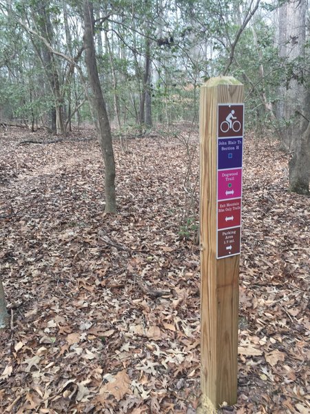 The beginning of Section H is just off the 2nd crossing of the Dogwood Trail.