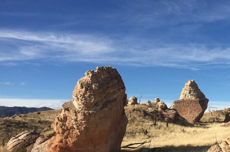 Cool rock formations are all trailside on Unconformity.