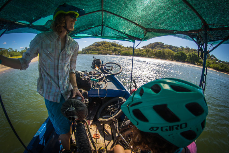 It's all smiles as we cross the $4 ferry to Tamarindo.