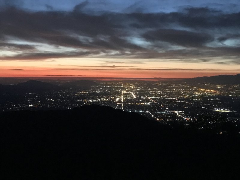 Out for a night ride? Enjoy views like this from Zanja Peak.