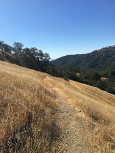 Jackson Trail side-cuts through the dry grass.