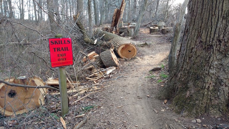 Skill Trail exit (and entrance) are well-marked.