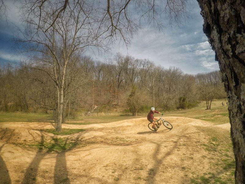 A fun pumptrack is located right off Seed Tick Shuffle!