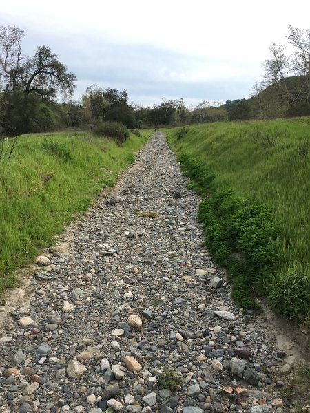 The Arroyo Trabuco Trail is a little more technical here, but still very doable.