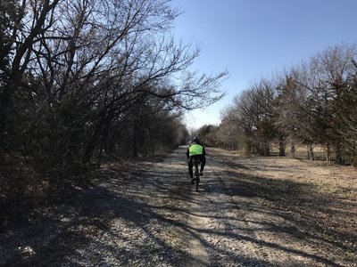 Notice the single worn path...all the rest is loose gravel that is pretty soft.
