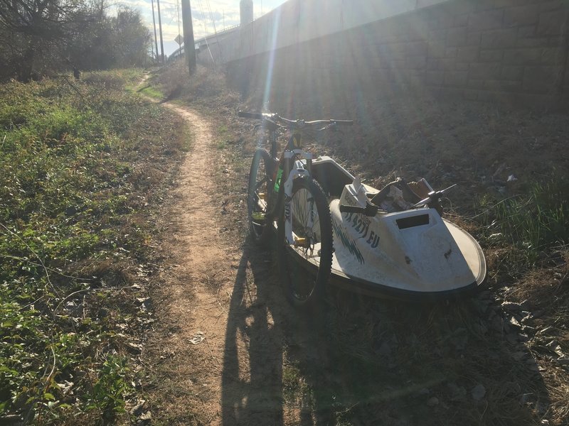 This was taken next to the "Brazos River Turnaround" at HWY 59 - the jet ski washed up here during the spring floods of 2016.