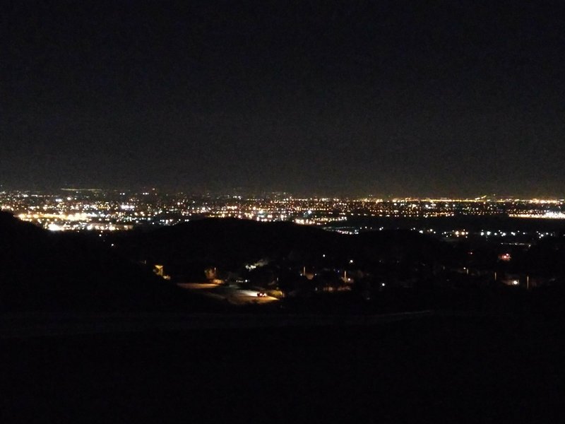 Chino Hills State Park offers a great view of the city after dark.