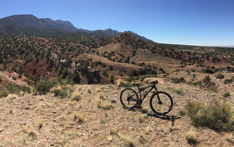 The red hills offer fun terrain to explore while the Sandias command the skyline.