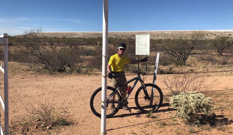 It's all smiles at the trailhead gate on 335.