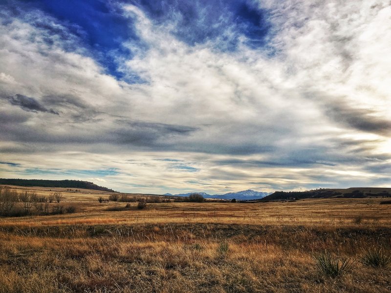 Catch beautiful glimpses of Pikes Peak as you ride the Palmer Divide Ranch Loop.