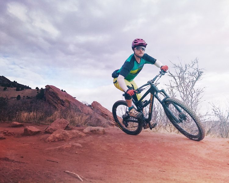 Red Rocks Trail can get very busy on the weekends. But if you can catch it during the week, there's lots of flow and gorgeous scenery to be had.