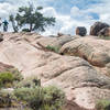 This is one of many technical slickrock sections on Rattlesnake.