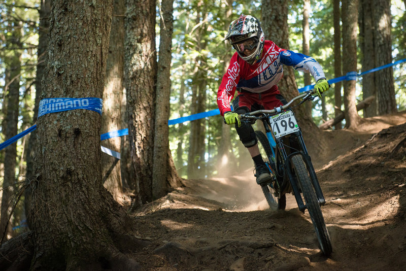 Dylan Brown spots his line during the NW Cup Skibowl Race.