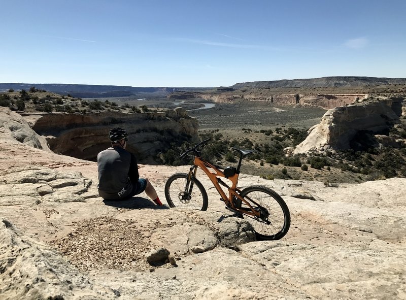 On Western Rim, don't forget to take a break, sit down, and enjoy looking over your surroundings and the Colorado.