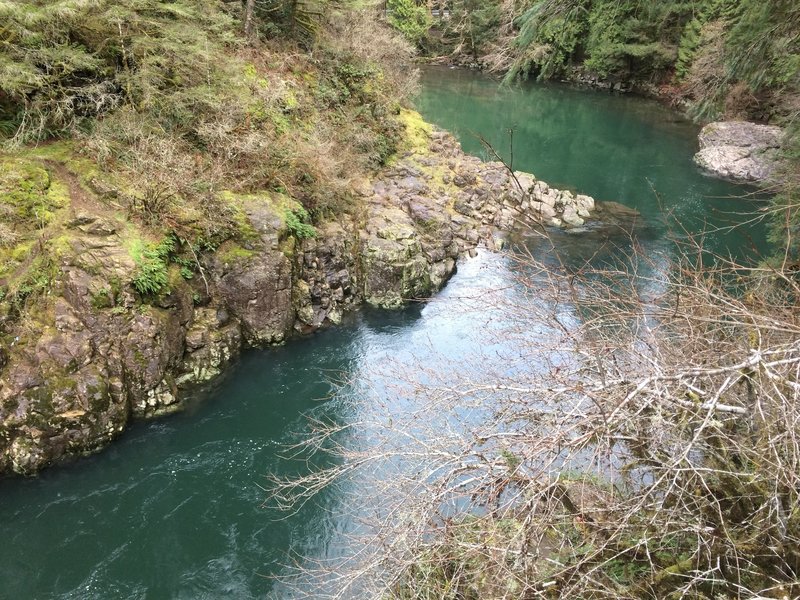 River at Moulton Falls park, taken from high-span bridge.