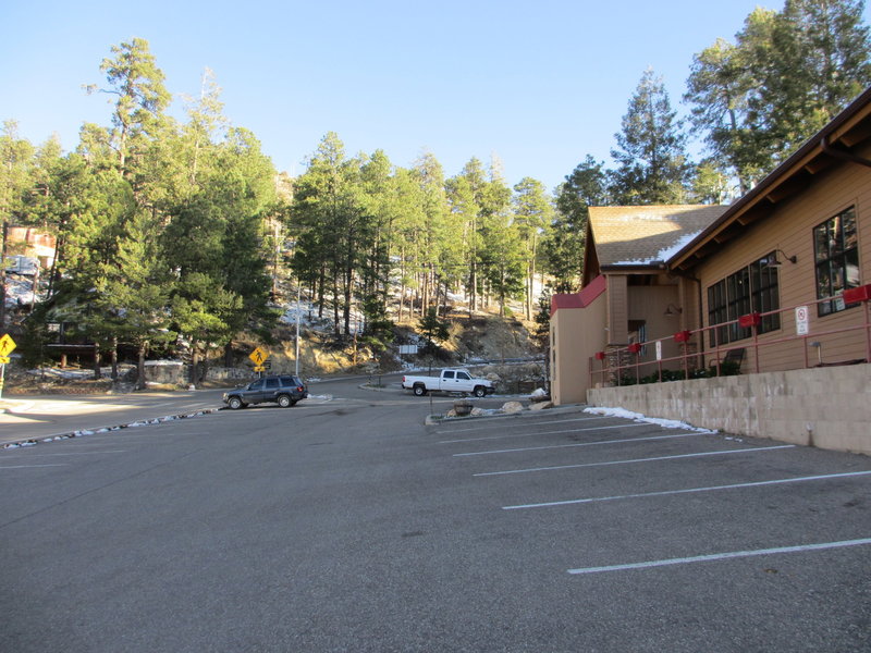 The shuttle drop off in winter is located at the post office.