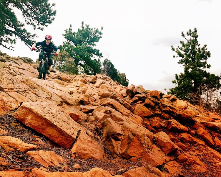 The second rock garden on Dakota Ridge is shorter but trickier than the first.