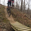 Julia drops into one of the fast gullies that rounds out the Trail C loop.