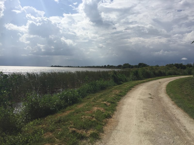 Riding beside the lake lets you take in its fantastic views!