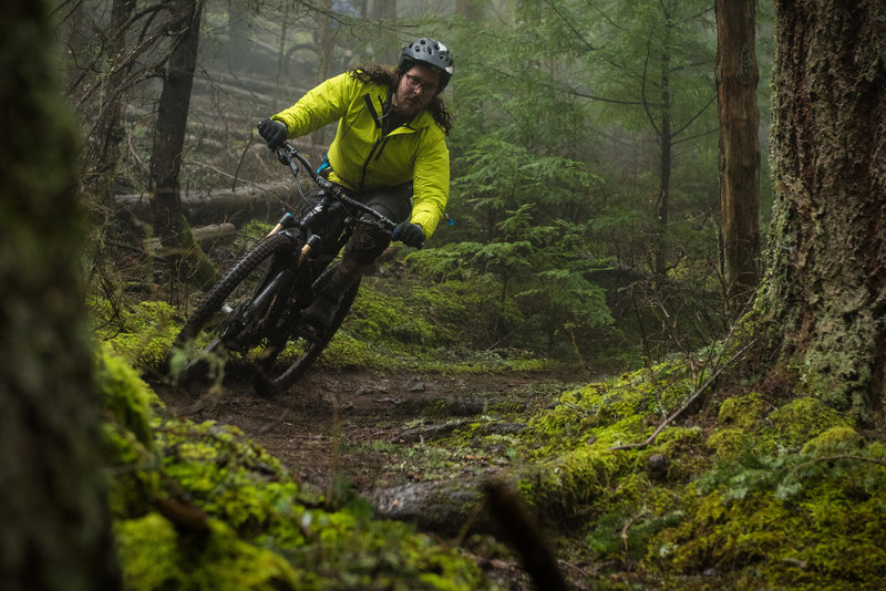 Ryan powers through a rooty turn on the Cold Springs Trail.