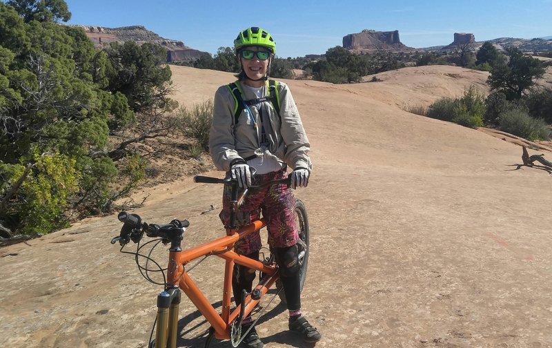 Checking out the slickrock riding on Navajo Rocks is always more fun on a tandem!