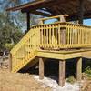 Take a water break and enjoy the views of the scenery and wildlife on this nice wooden deck.