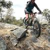 Navigating some of the rock found on the Honeybucket Trail.