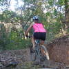 Britney enjoying the trail during a group ride.