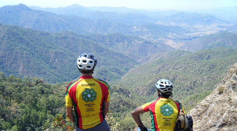 Guides from Ecoride Mex enjoy the views.