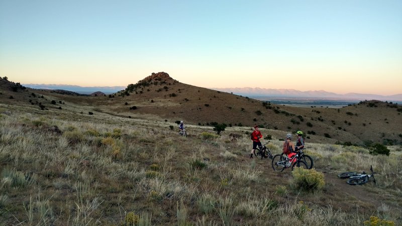 Sangre de Cristos on fire at sunset.