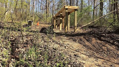 The Step Up Pier Drop on the Yellow Trail!