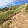 This climb is steeper than it looks and there's some loose gravel. But that's the ridge summit right up there!