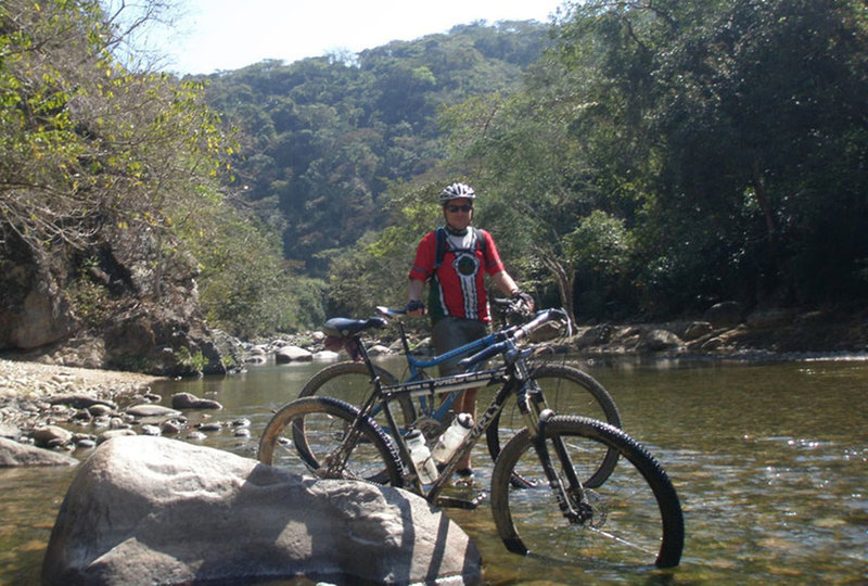 Andrez getting ready to cross the river.