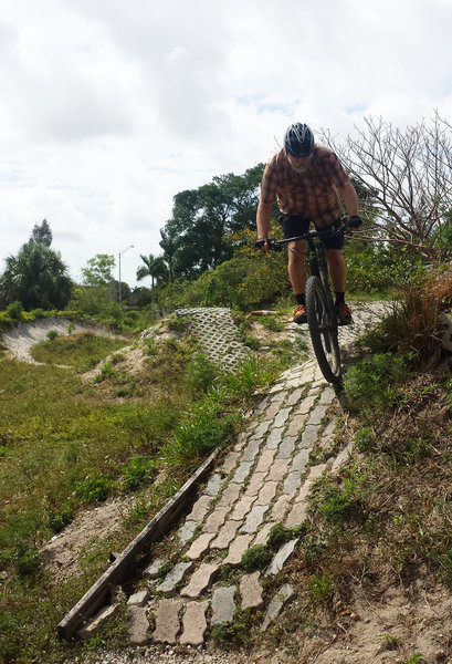 W. riding part of Potato Patch Trail with a notable Mayan ruins feel.