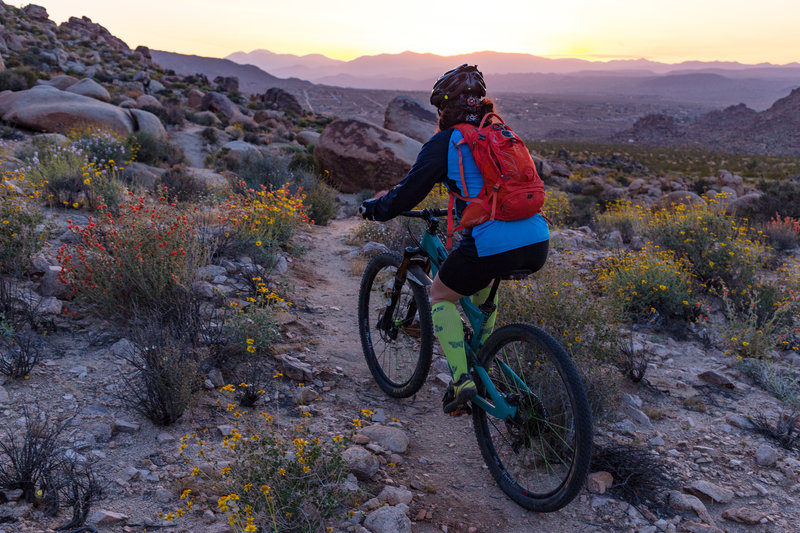 Racing the sunset on Sidewinder and trying to beat it back to the car.