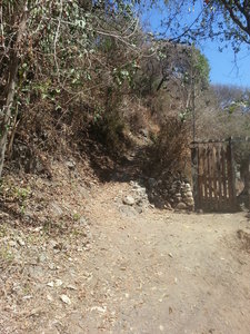 This downhill turn from the singletrack to doubletrack can be a bit tight.