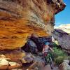 Overhanging rock monoliths only add to the beauty of the trail.