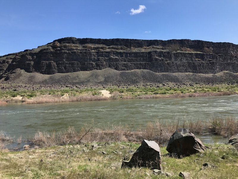 In the canyon, downstream of the dam at Swan Falls.