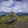 The view of neighboring peaks from the Pointe des Mossettes, the highest point along the Portes du Soleil route.