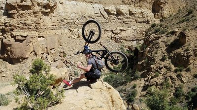 The only kind of pistol you need to gun the Palisade Rim trail down.