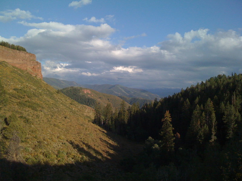 Looking southeast into the Red Canyon drainage.