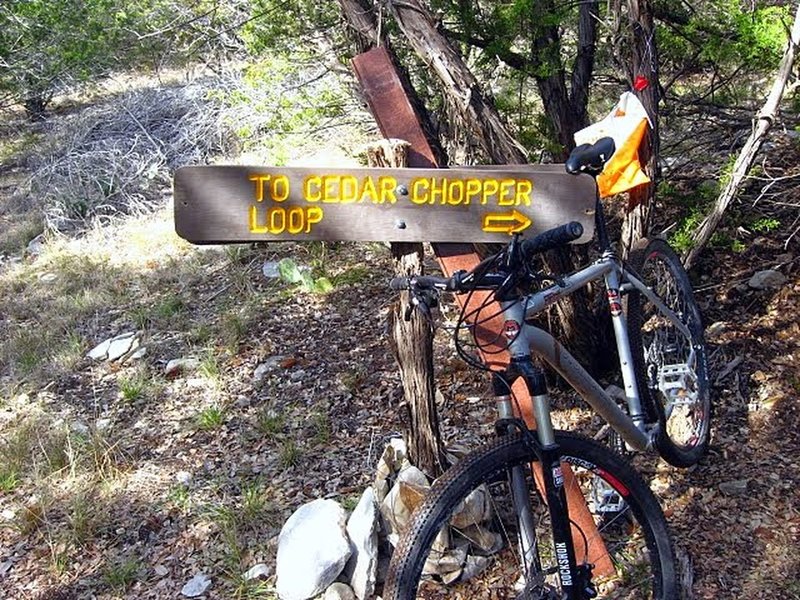 Cedar Chopper Loop sign on Lemons Ridge.