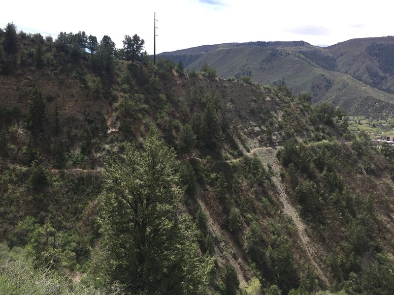 Looking back across the ravine at the Boy Scout Trail.