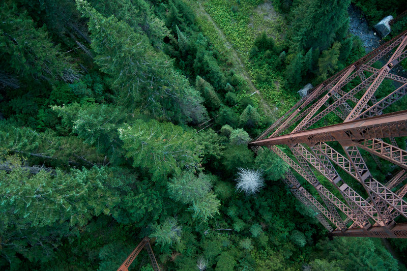 It's a long way down if you look over the side of the trestle.