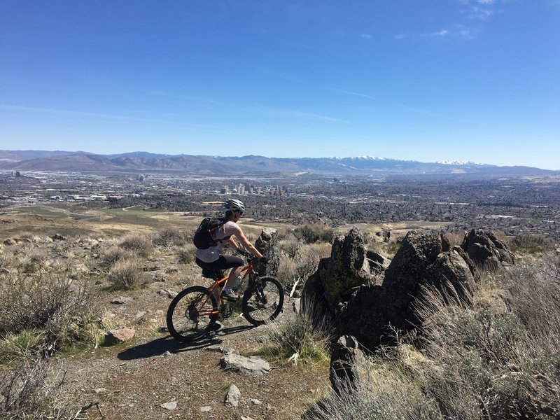 Pedaling the Halo trail above Reno.