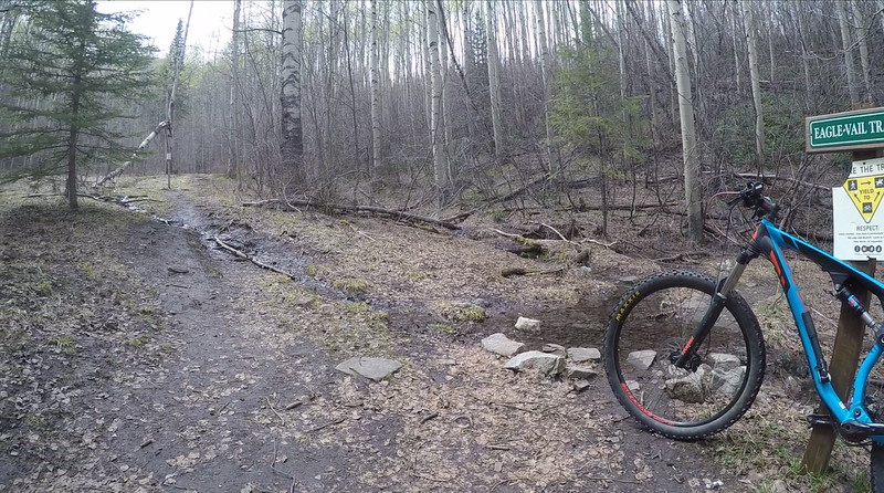 Where Paulie's Plunge meets Eagle Vail Trail.